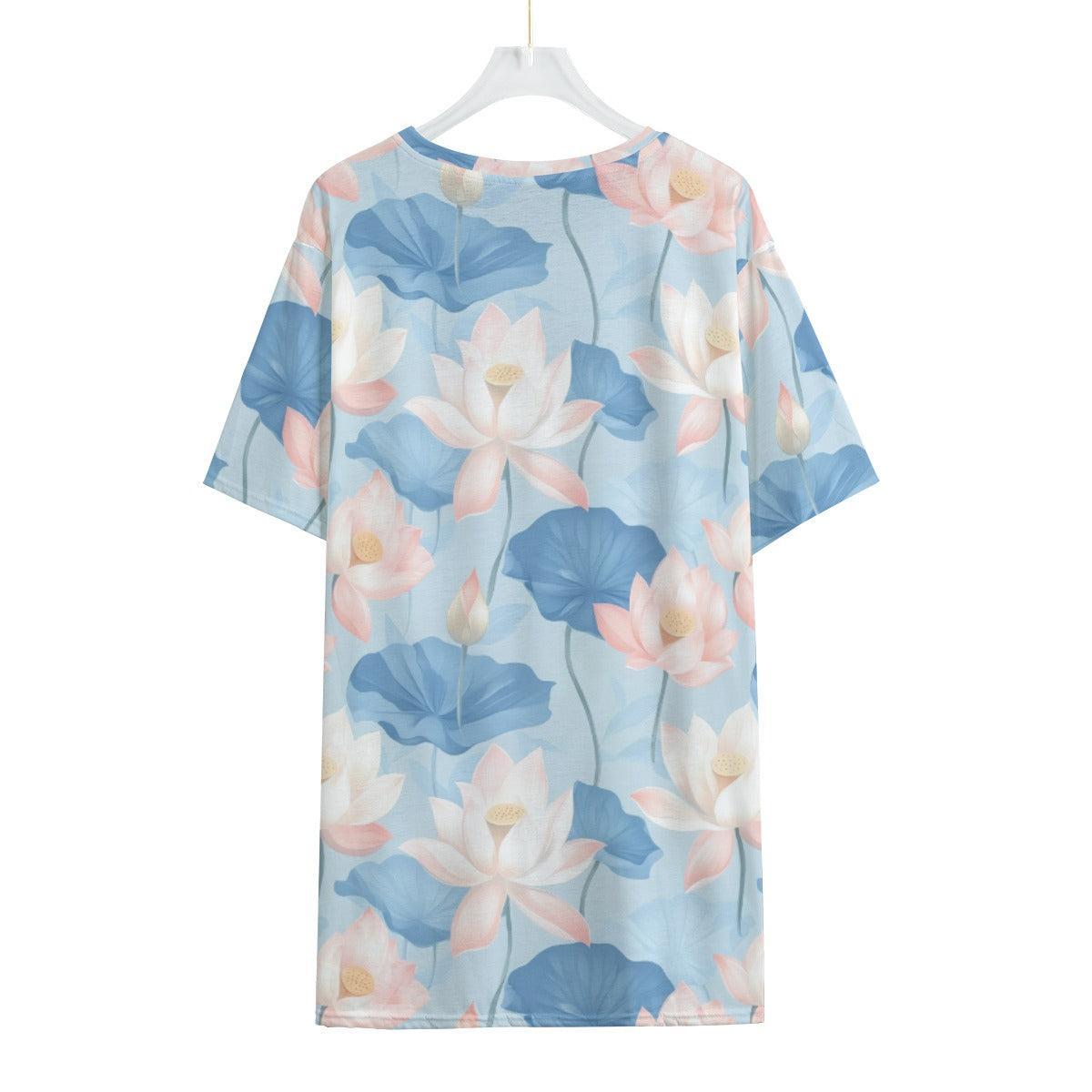 Blue Lotus (Allover T-Shirt)-Allover T-Shirt-Swish Embassy