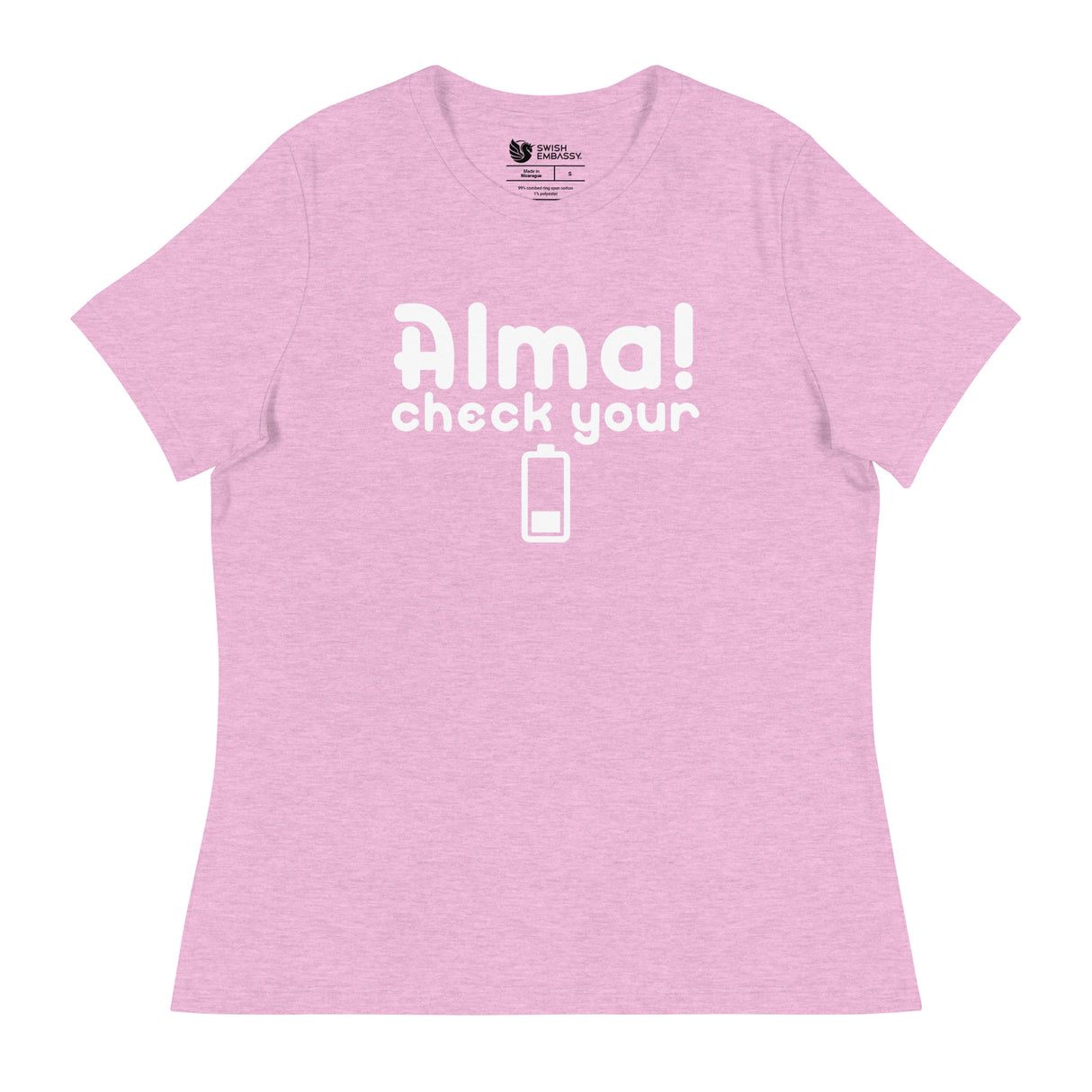 Check Your Battery (Women's Relaxed T-Shirt)-Women's T-Shirts-Swish Embassy