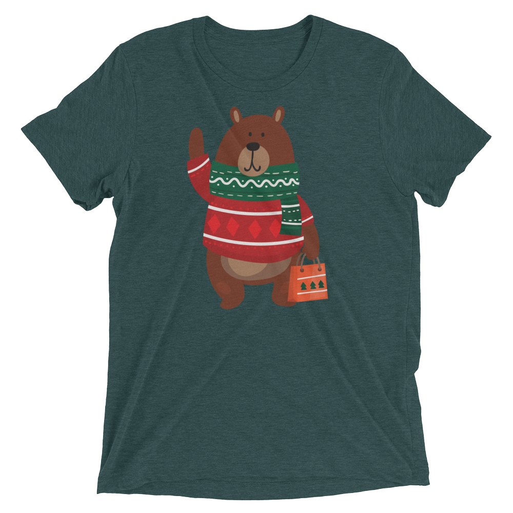 Christmas Bear (Triblend)-Triblend T-Shirt-Swish Embassy