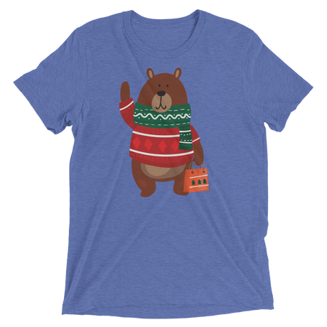 Christmas Bear (Triblend)-Triblend T-Shirt-Swish Embassy