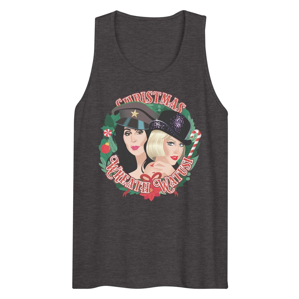 Christmas Wreath Watusi (Tank top)-Christmas Tank Tops-Swish Embassy