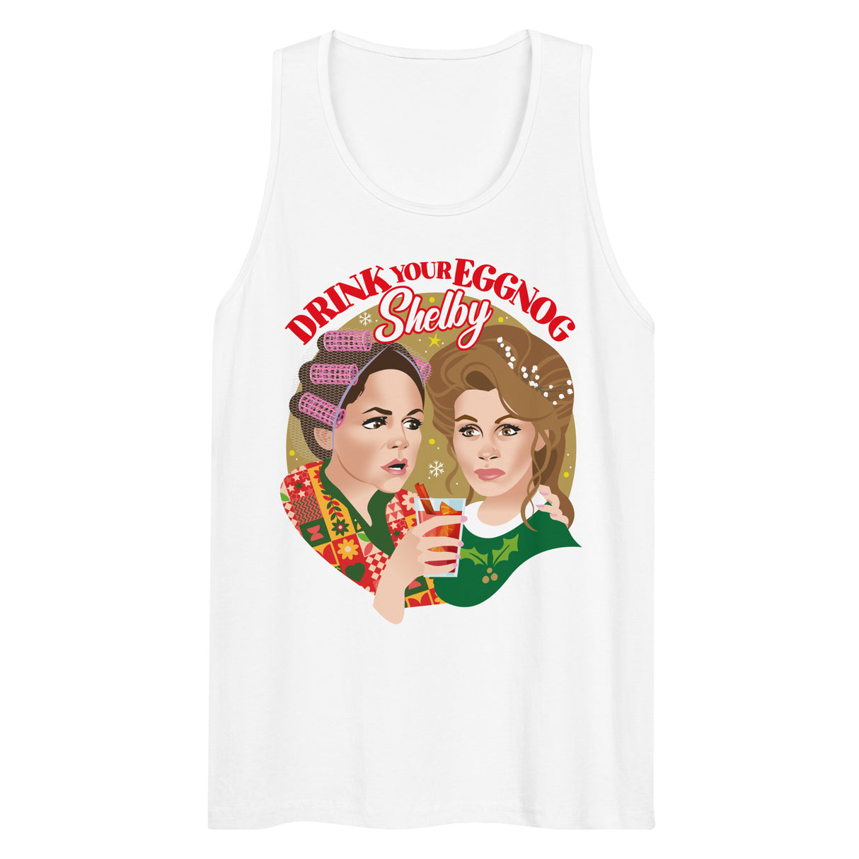 Drink Your Eggnog Shelby (Tank Top)-Christmas Tank Tops-Swish Embassy