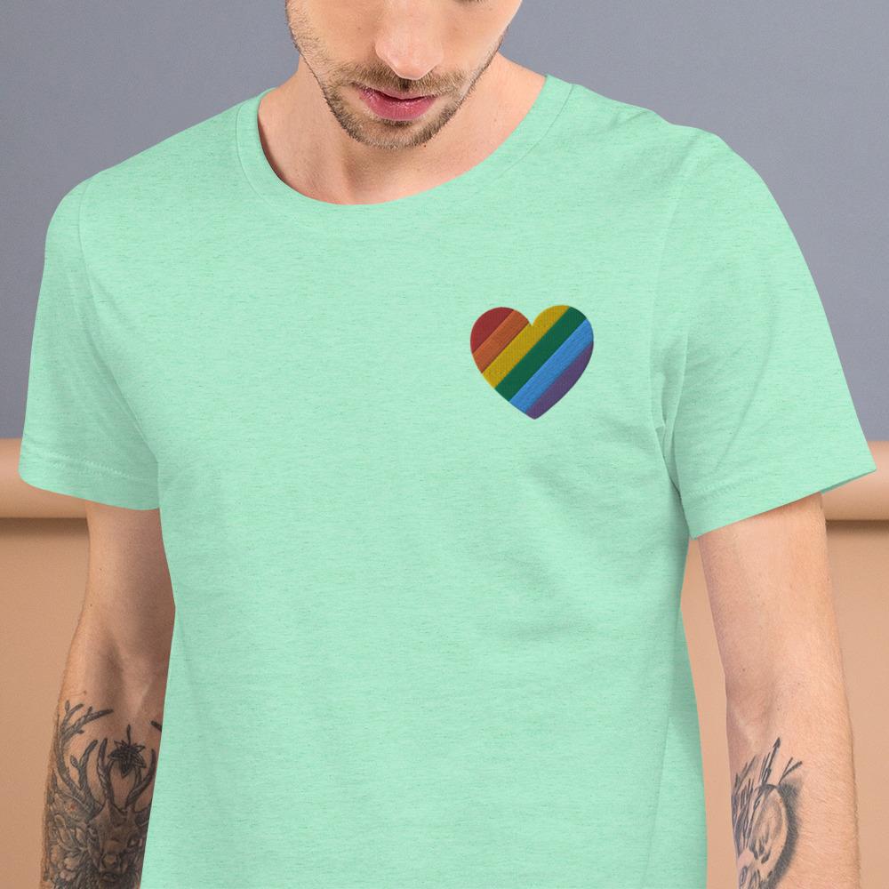 Embroidered Pride Heart-Embroidered T-Shirts-Swish Embassy