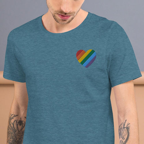 Embroidered Pride Heart-Embroidered T-Shirts-Swish Embassy