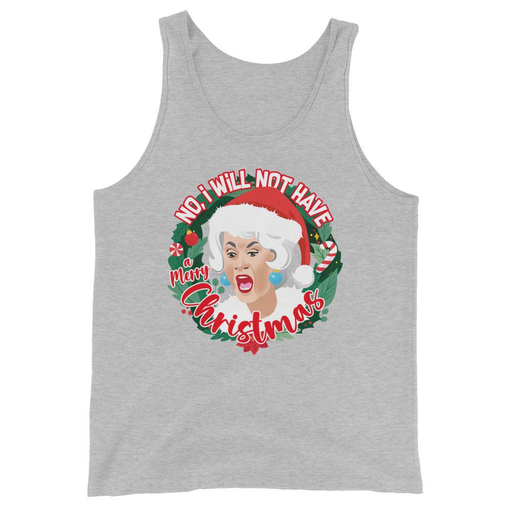 GG I Will Not Have A Merry XMas (Tank Top)-Christmas Tanks-Swish Embassy