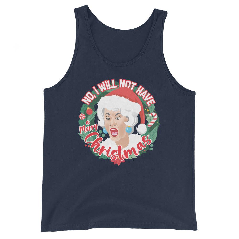 GG I Will Not Have A Merry XMas (Tank Top)-Christmas Tanks-Swish Embassy