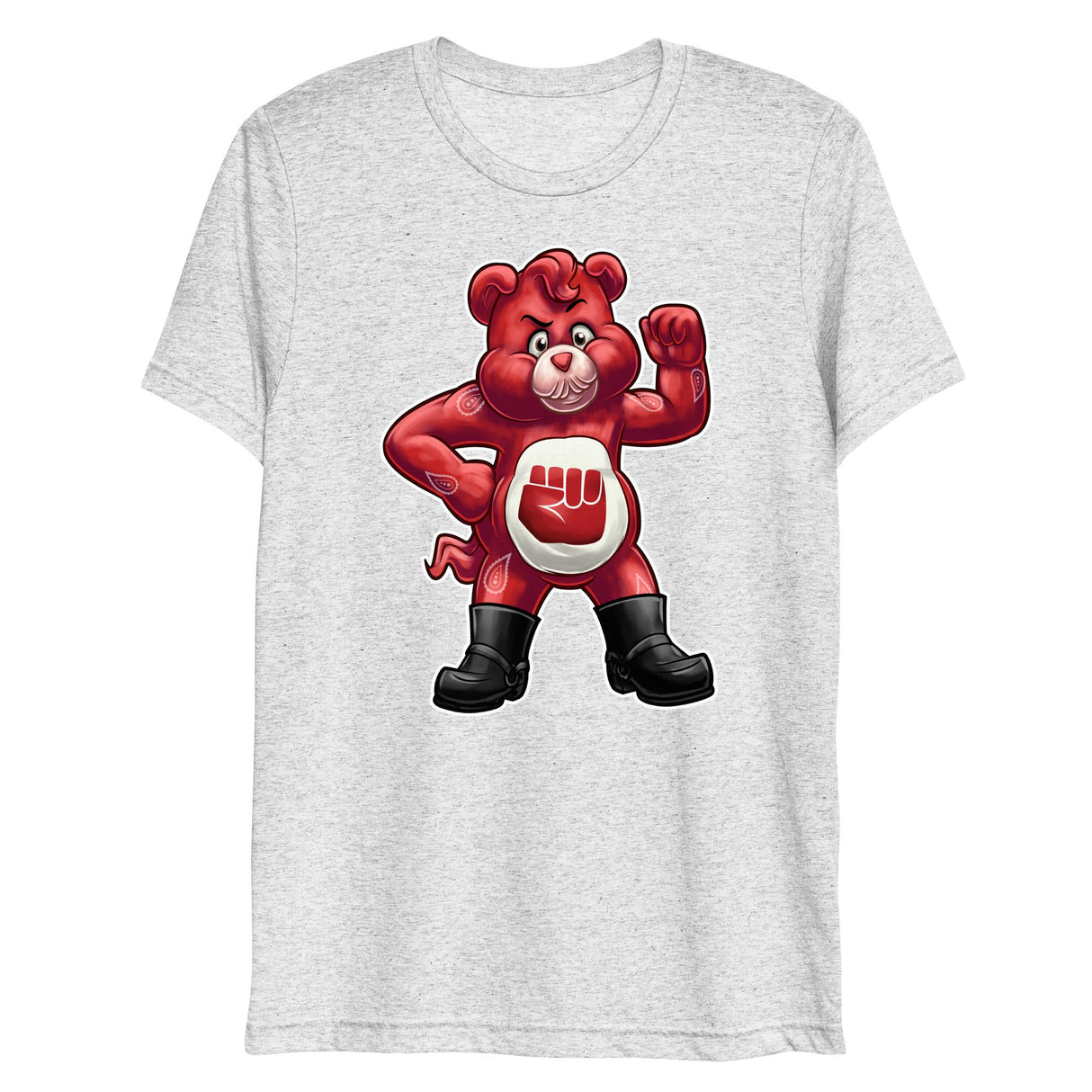 Hanky Bear - Red (Triblend)-Triblend T-Shirt-Swish Embassy