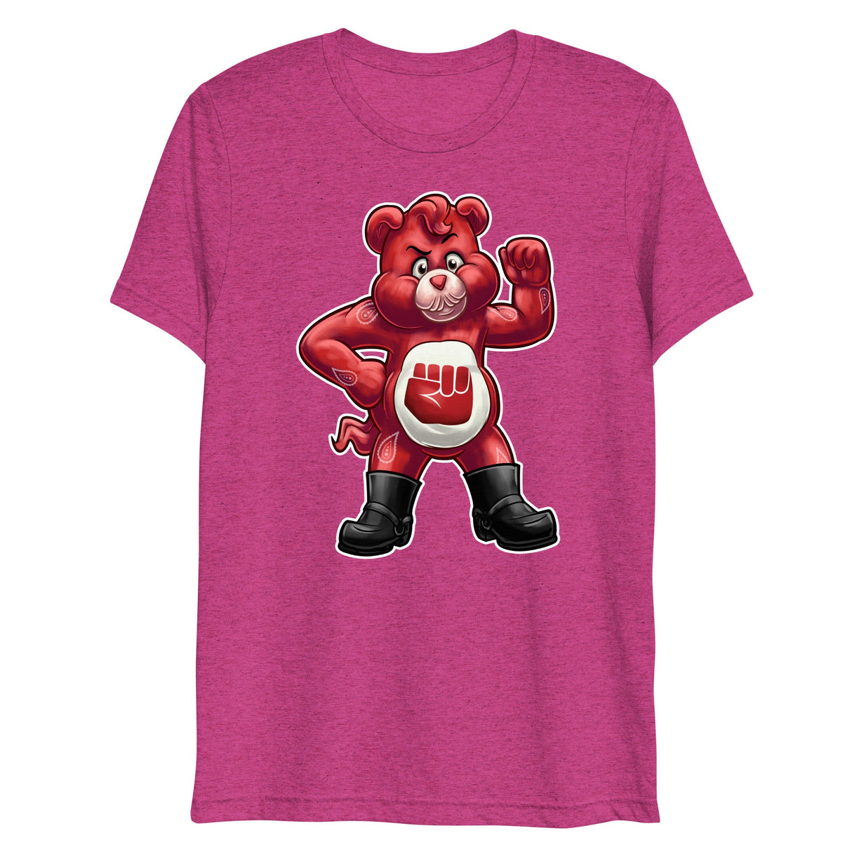 Hanky Bear - Red (Triblend)-Triblend T-Shirt-Swish Embassy