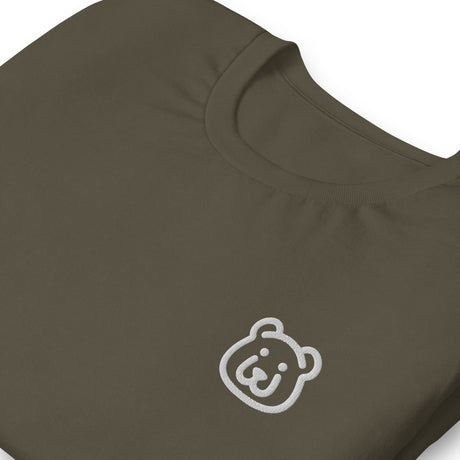 Happy Bear (Embroidered)-Embroidered T-Shirts-Swish Embassy