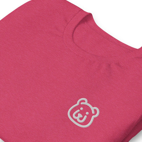 Happy Bear (Embroidered)-Embroidered T-Shirts-Swish Embassy