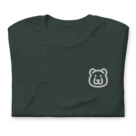 Happy Bear (Embroidered)-Embroidered T-Shirts-Swish Embassy