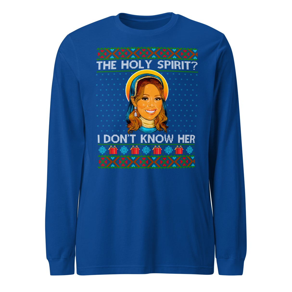Holy Spirit? I Don't Know Her (Ugly Christmas)-T-Shirts-Swish Embassy