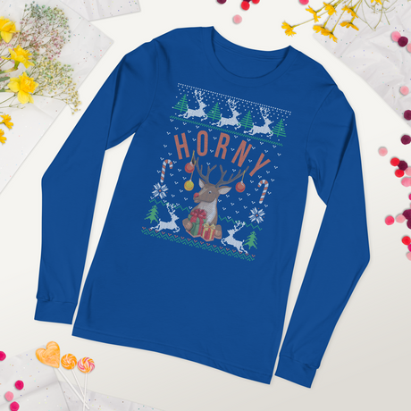 Horny (Ugly Christmas)-Ugly Christmas Apparel-Swish Embassy