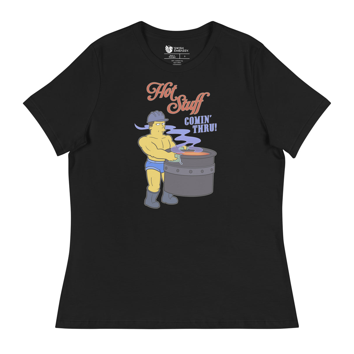 Hot Stuff Comin’ Thru (Women's Relaxed T-Shirt)-Women's T-Shirts-Swish Embassy