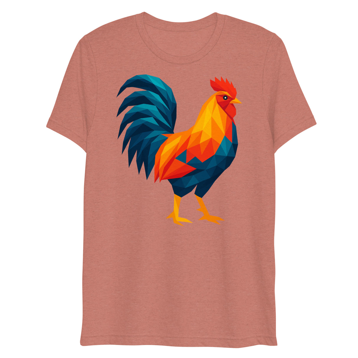 Huge Polygon Rooster (Triblend)-Triblend T-Shirt-Swish Embassy