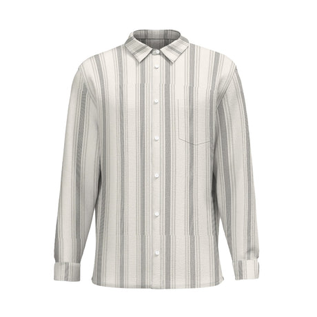 Ivory Stripes (Cotton Long Sleeve Shirt)-Cotton Long Sleeve Button Shirt-Swish Embassy