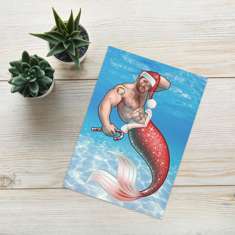 Merman Christmas (Greeting card)-Greeting Card-Swish Embassy