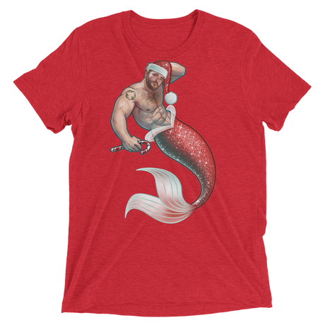 Merman Christmas (Triblend)-Triblend T-Shirt-Swish Embassy