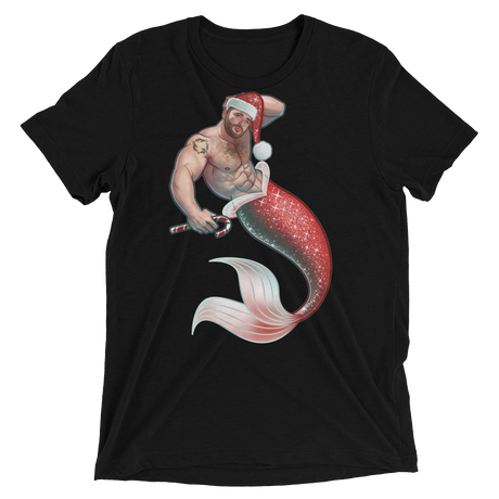 Merman Christmas (Triblend)-Triblend T-Shirt-Swish Embassy