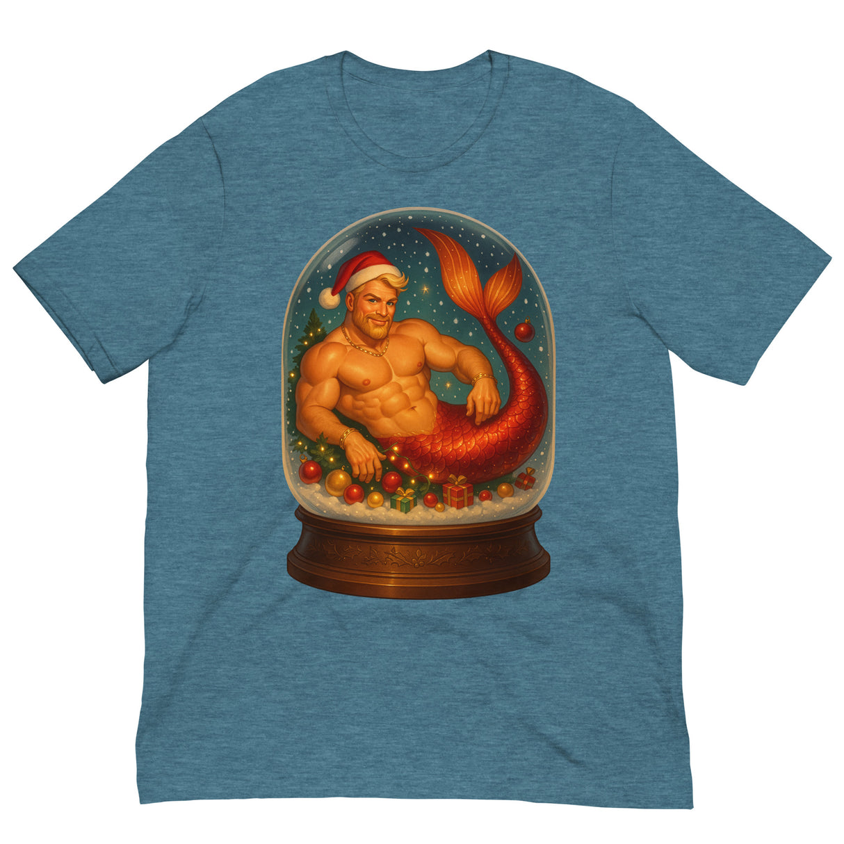 Merman in a Snow Globe-Christmas T-Shirts-Swish Embassy
