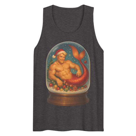 Merman in a Snow Globe (Tank top)-Christmas Tank Tops-Swish Embassy