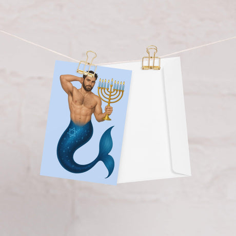 Mermenorah (Hannukah Card)-Greeting Card-Swish Embassy