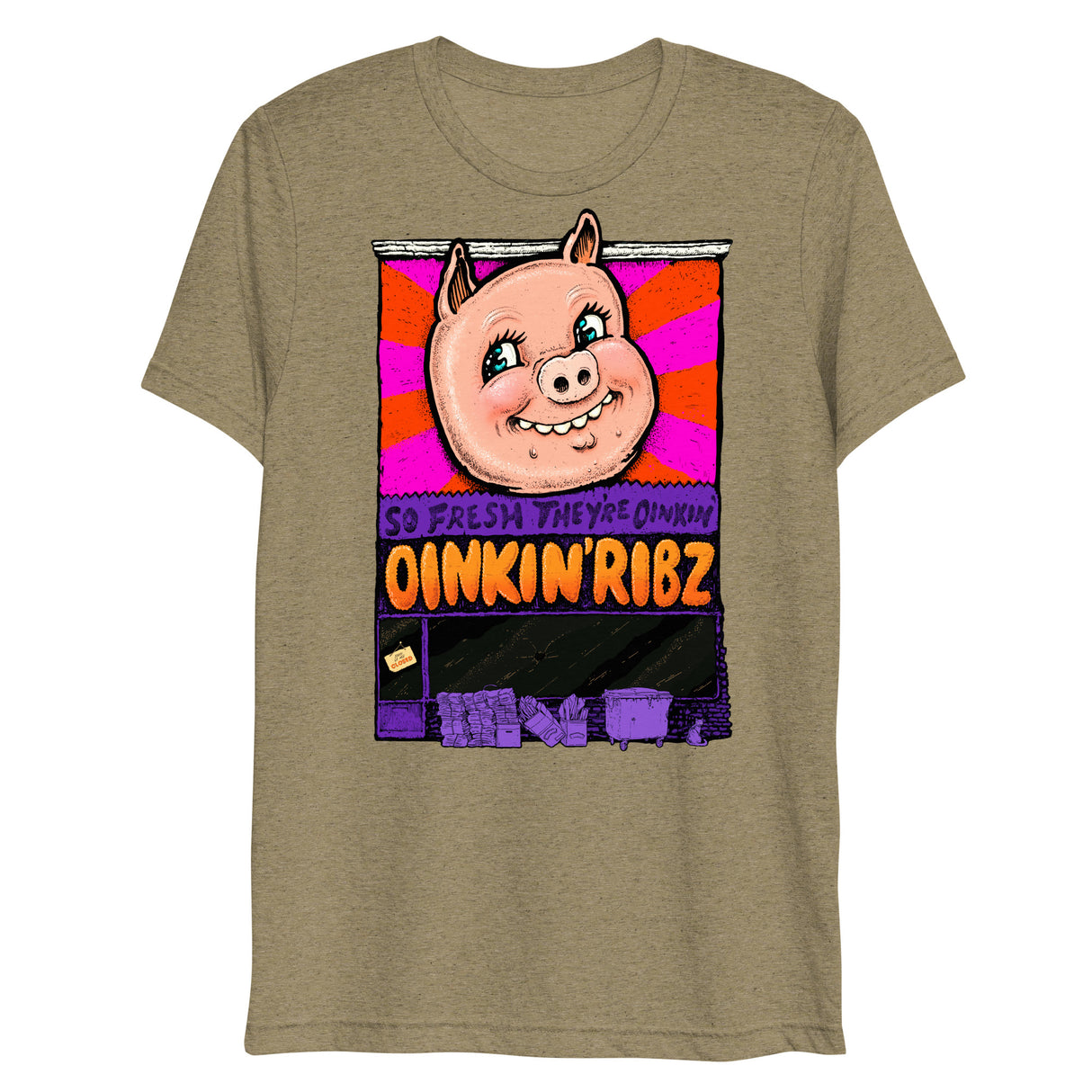 Oinkin Ribs (Triblend)-Triblend T-Shirt-Swish Embassy