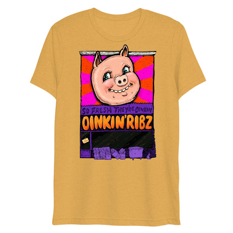 Oinkin Ribs (Triblend)-Triblend T-Shirt-Swish Embassy