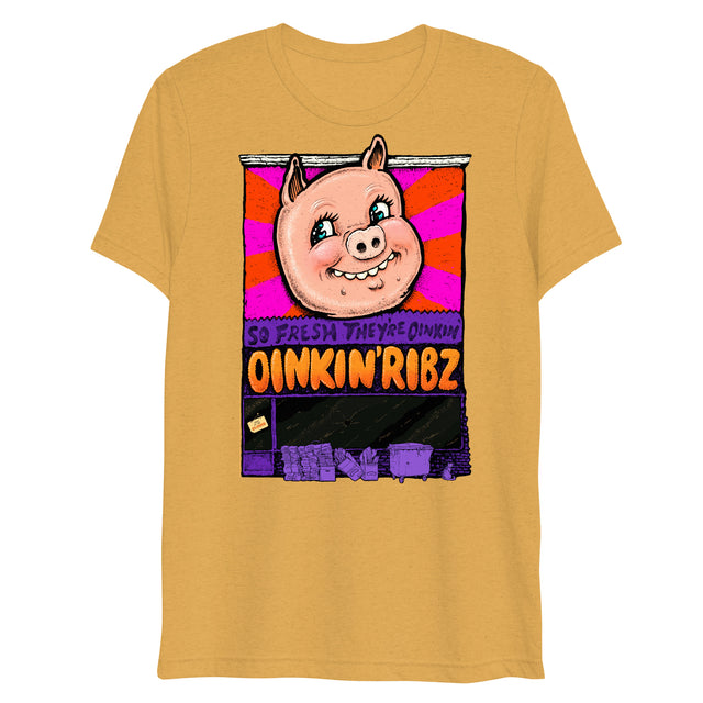 Oinkin Ribs (Triblend)-Triblend T-Shirt-Swish Embassy