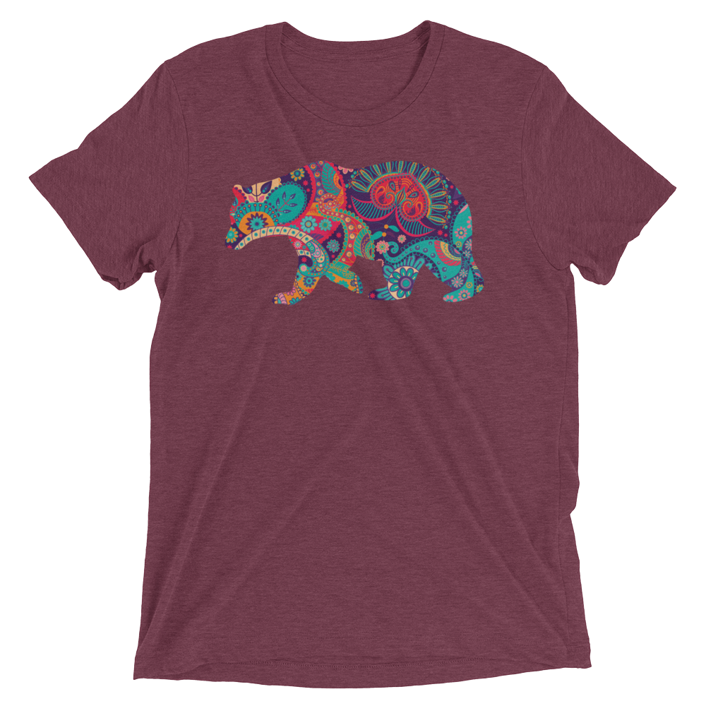 Paisley Bear (Triblend)-Triblend T-Shirt-Swish Embassy