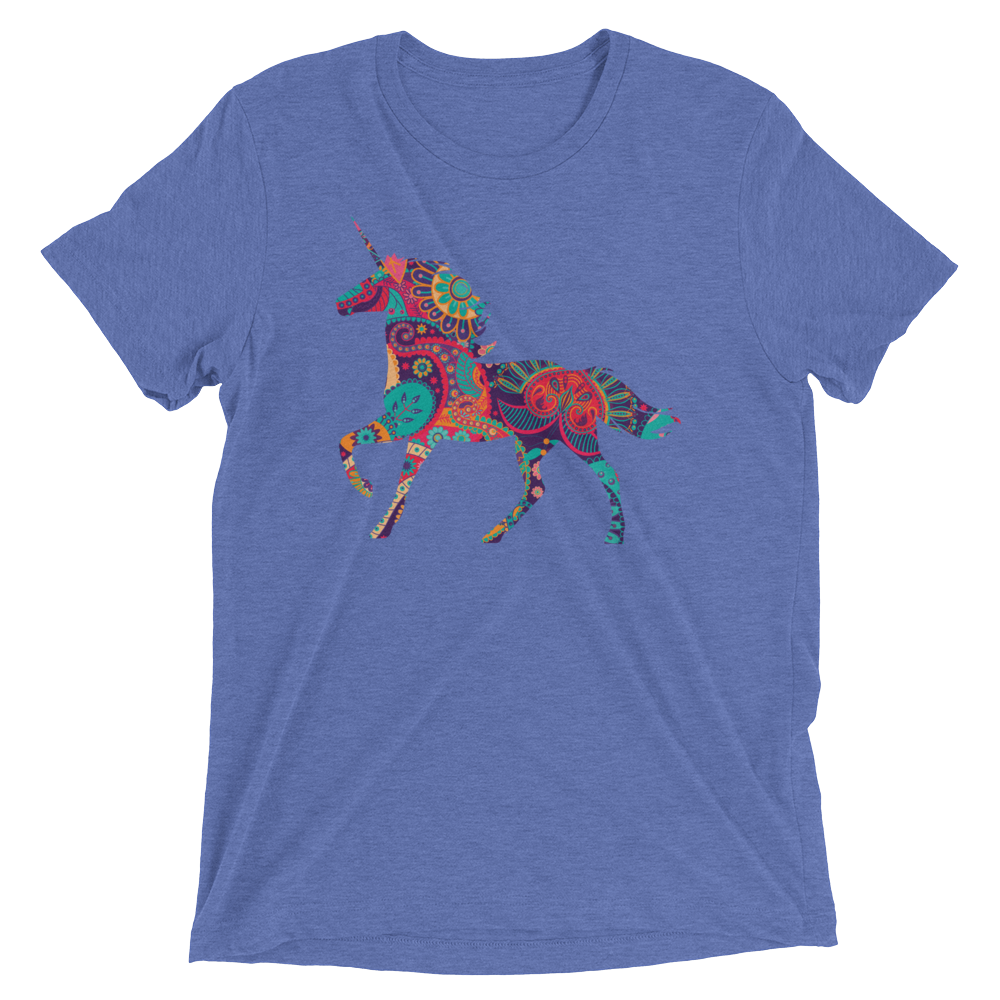 Paisley Unicorn (Triblend)-Triblend T-Shirt-Swish Embassy