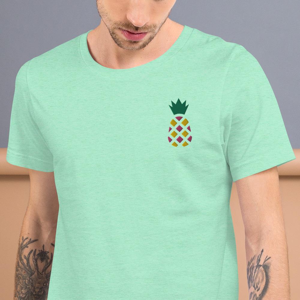 Pineapple (Embroidered)-Embroidered T-Shirts-Swish Embassy