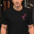 Pink Flamingo (Embroidered)-Embroidered T-Shirts-Swish Embassy