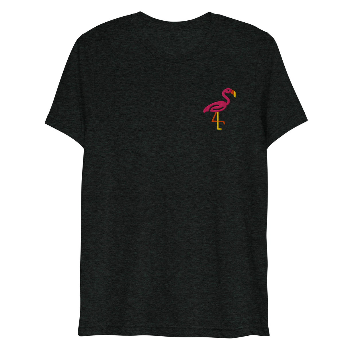 Pink Flamingo (Embroidered) (Triblend)-Triblend T-Shirt-Swish Embassy