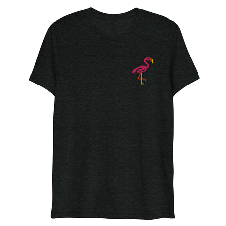 Pink Flamingo (Embroidered) (Triblend)-Triblend T-Shirt-Swish Embassy