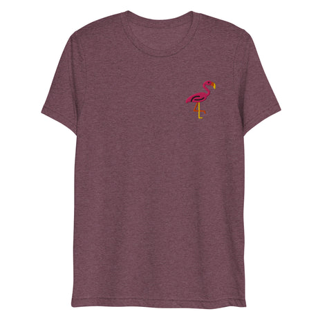 Pink Flamingo (Embroidered) (Triblend)-Triblend T-Shirt-Swish Embassy