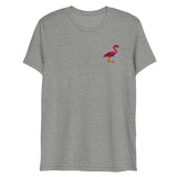 Pink Flamingo (Embroidered) (Triblend)-Triblend T-Shirt-Swish Embassy
