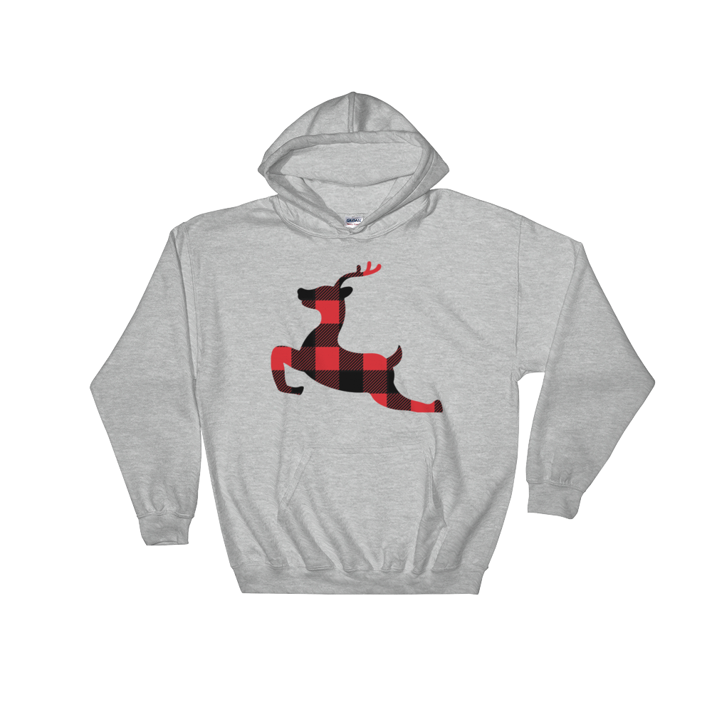 Plaid Reindeer (Hoodie)-Hoodie-Swish Embassy