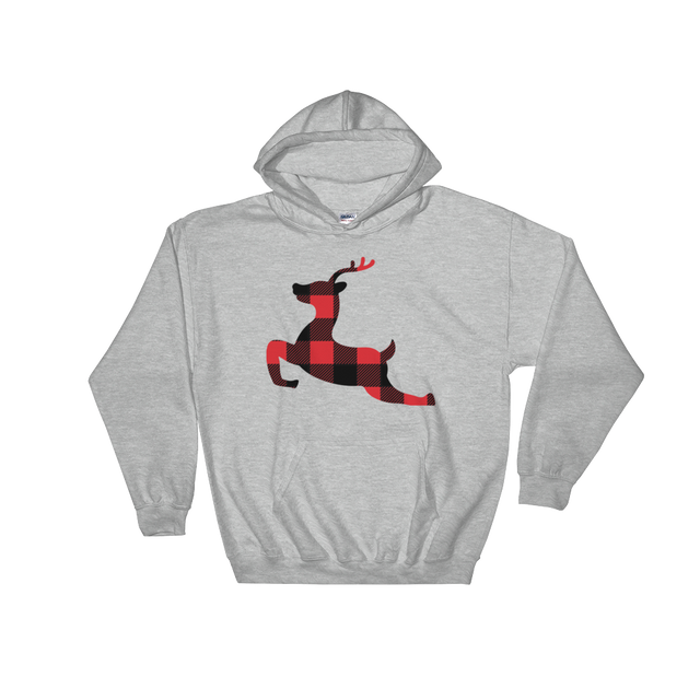 Plaid Reindeer (Hoodie)-Hoodie-Swish Embassy