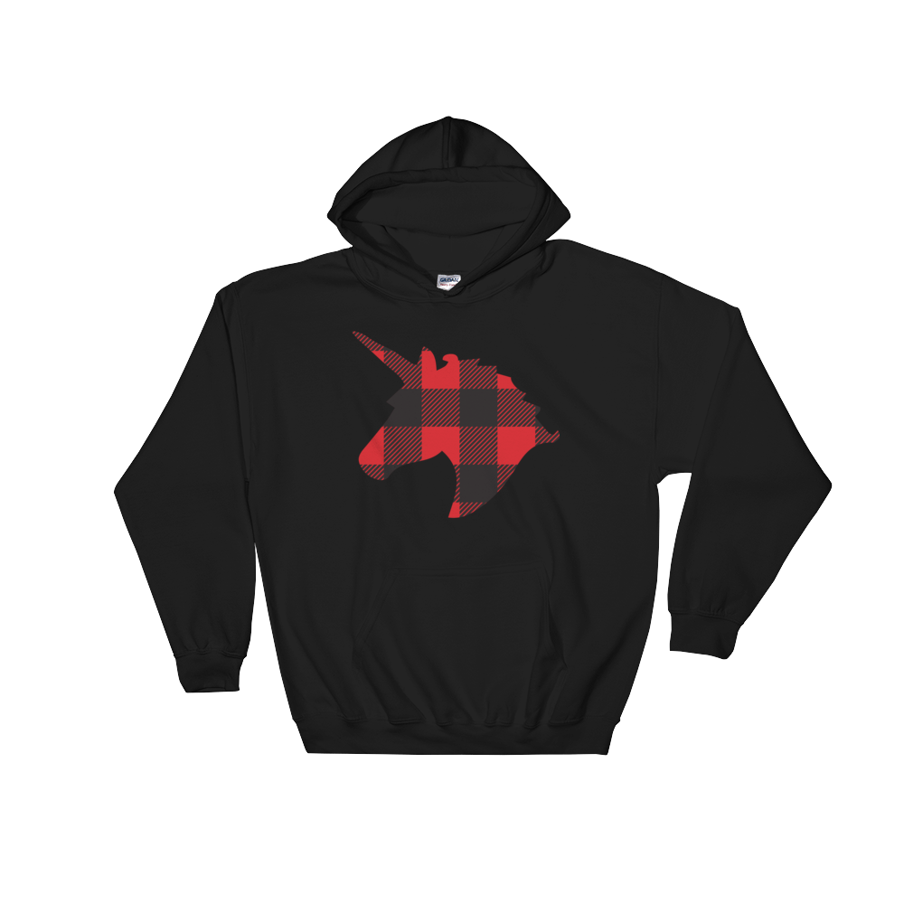 Plaid Unicorn (Hoodie)-Hoodie-Swish Embassy