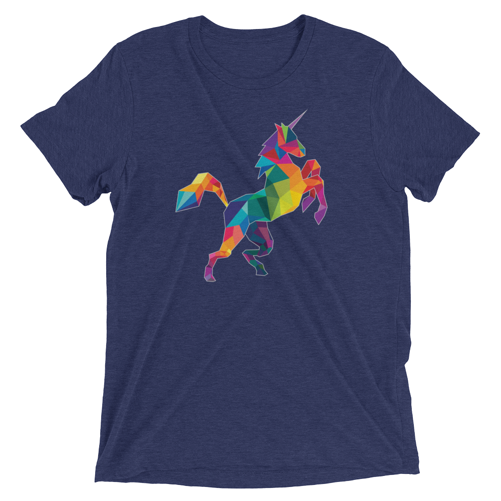 Polygon Unicorn (Triblend)-Triblend T-Shirt-Swish Embassy