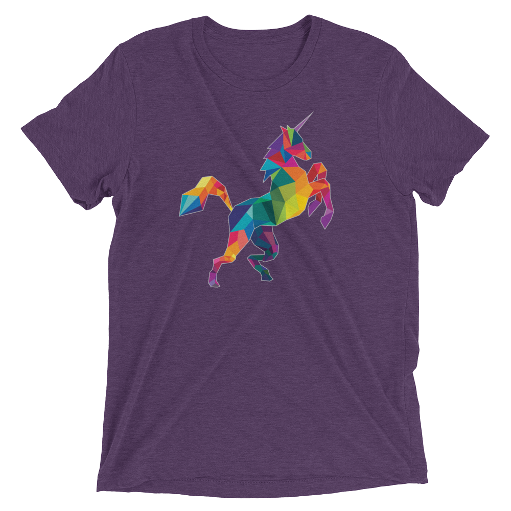 Polygon Unicorn (Triblend)-Triblend T-Shirt-Swish Embassy