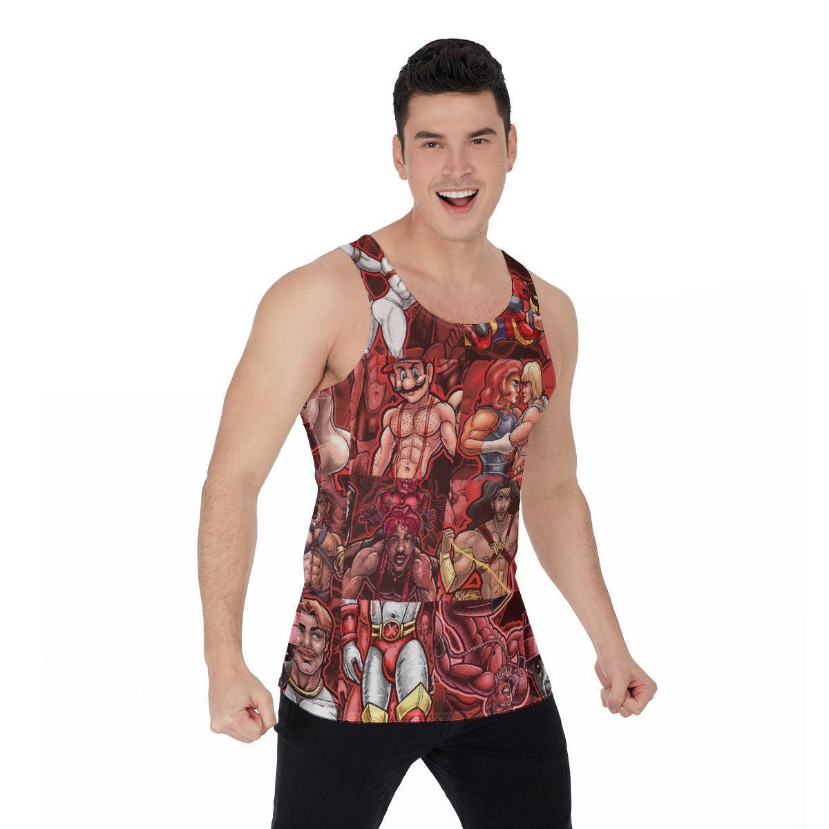 Pop Boys Red (Allover Tank Top)-Allover Tank Top-Swish Embassy