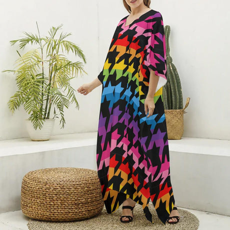 Pride Houndstooth (Kaftan)-Kaftan-Swish Embassy