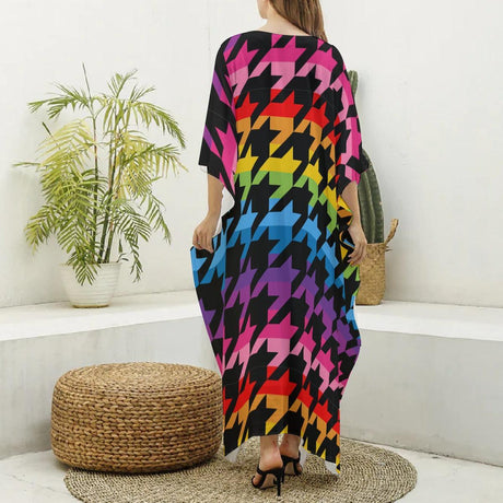 Pride Houndstooth (Kaftan)-Kaftan-Swish Embassy