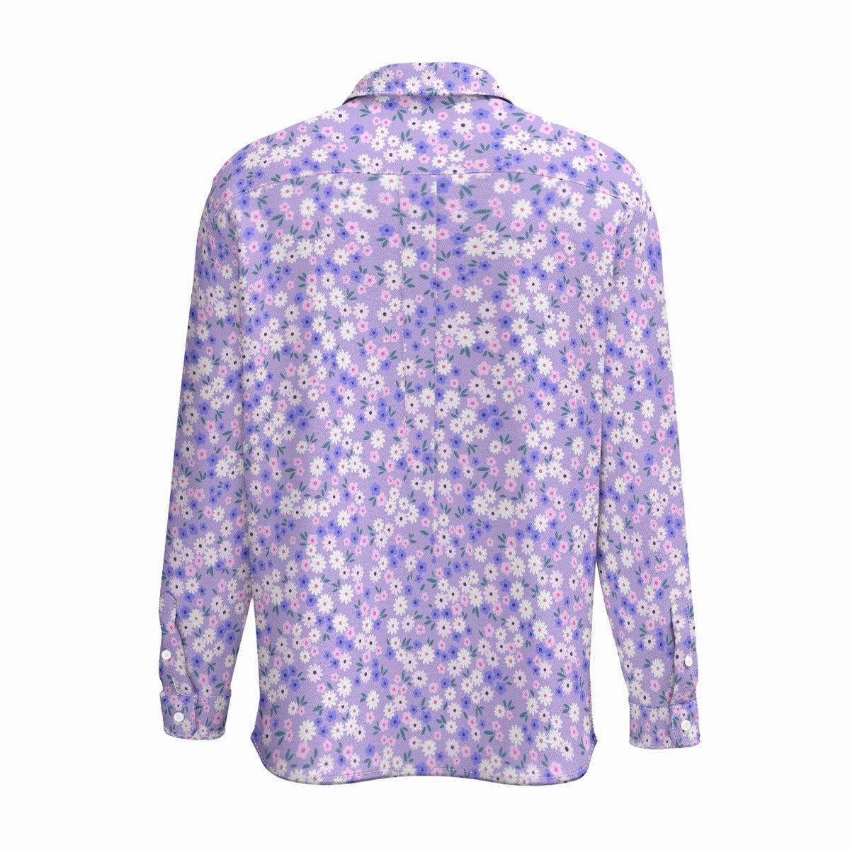 Purple Glory (Cotton Long Sleeve Shirt)-Cotton Long Sleeve Button Shirt-Swish Embassy