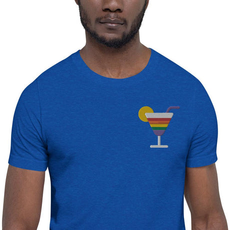 Rainbow Cocktail (Embroidered)-Embroidered T-Shirts-Swish Embassy