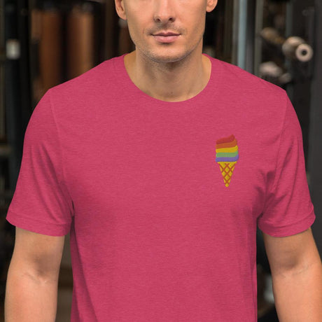 Rainbow Ice Cream (Embroidered)-Embroidered T-Shirts-Swish Embassy