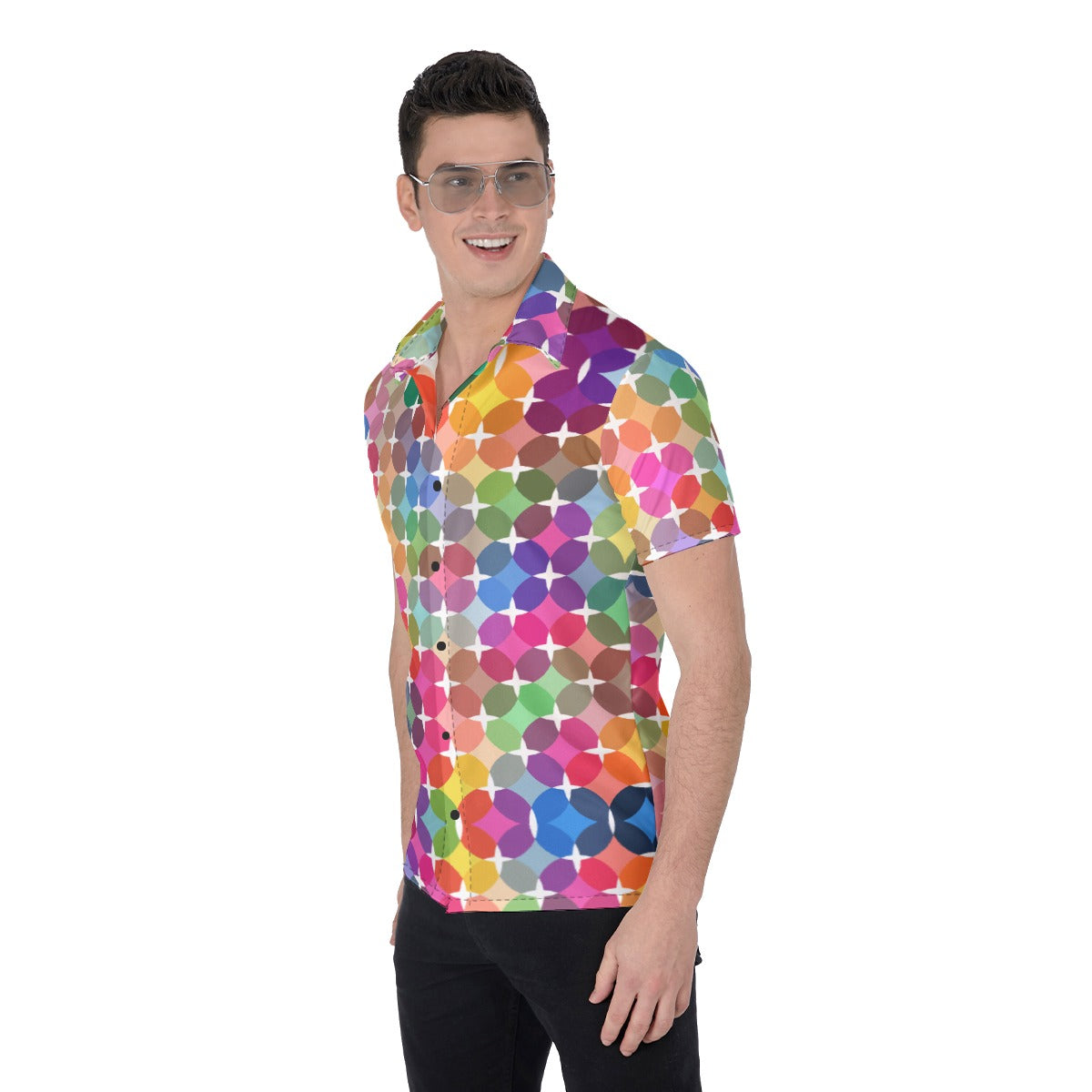 Rainbow Star (Button Shirt)-Button Shirt-Swish Embassy