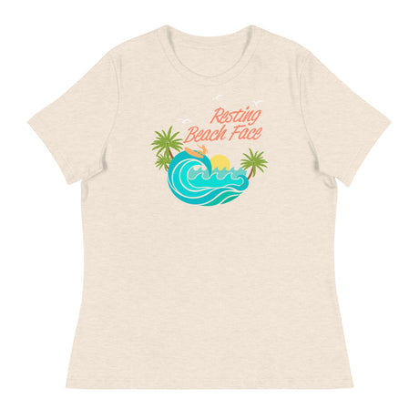 Resting Beach Face (Women's Relaxed T-Shirt)-Women's T-Shirts-Swish Embassy